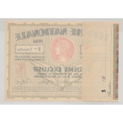 Billet Loterie nationale - 1/10 1936 - Tabacs Toulouse et haute garonne 2