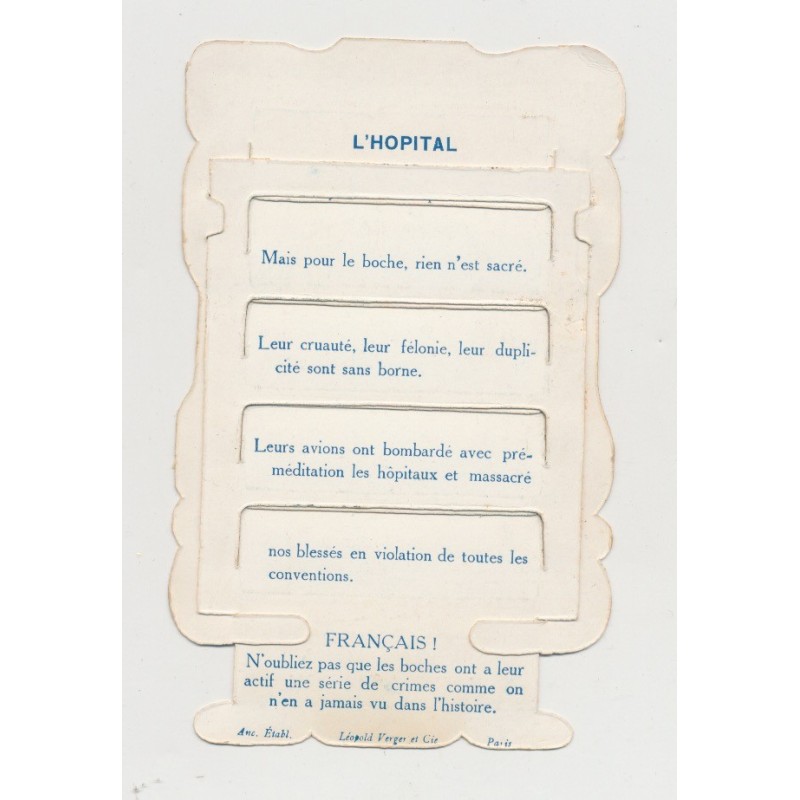 Carte L'hôpital militaire - les boches bombardent l'hopital