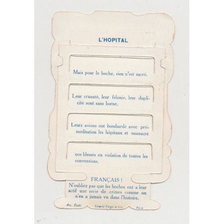 Carte L'hôpital militaire - les boches bombardent l'hopital
