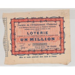 Billet Loterie - Société allaitement maternel - 1 Franc 1903