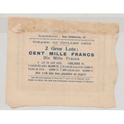 Billet Loterie - Société allaitement maternel - 1 Franc 1903 2
