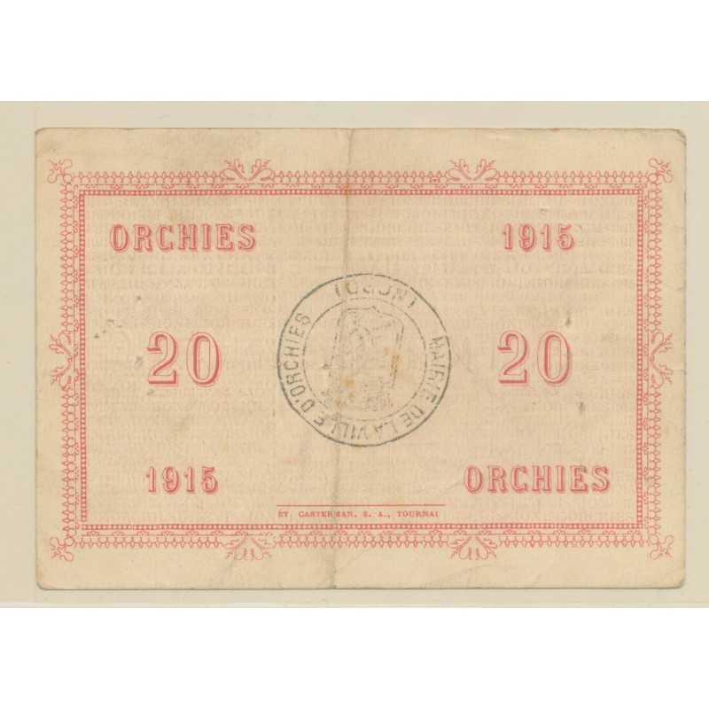 Dept59 - 20 Francs oRCHIES - 1915 - tb+