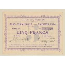 Dept59 - 5 Francs Orchies - 1914 - TTB