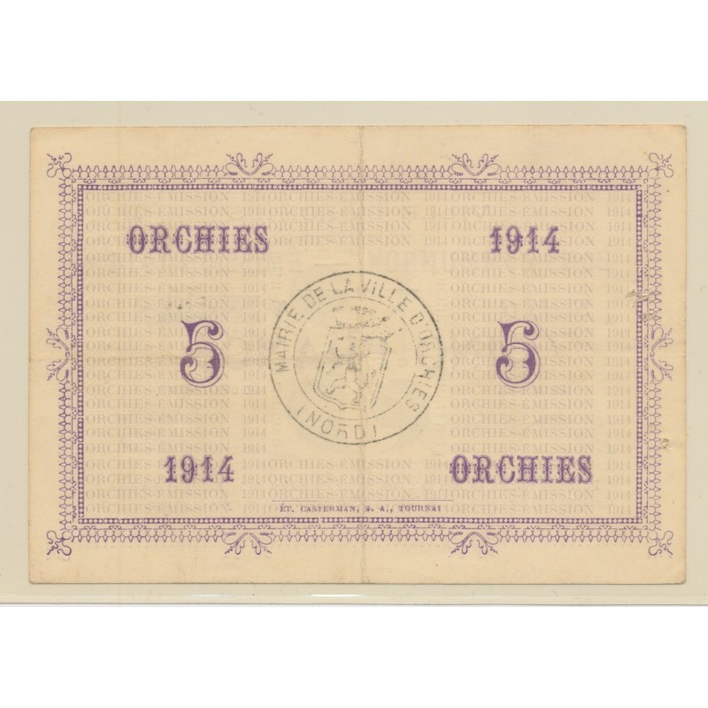 Dept59 - 5 Francs Orchies - 1914 - TTB