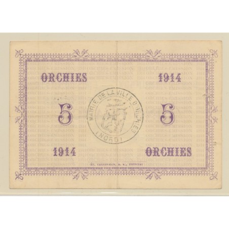 Dept59 - 5 Francs Orchies - 1914 - TTB