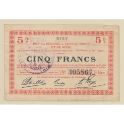 Dept59 - 5 Francs Oisy - 1917 - TTB
