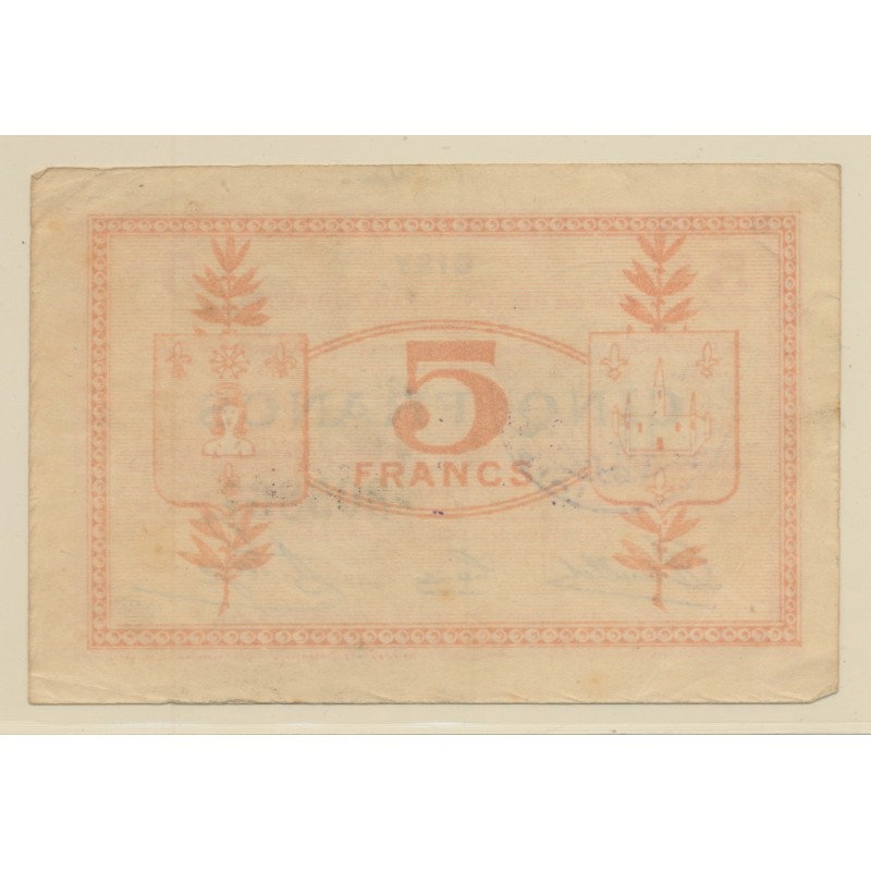 Dept59 - 5 Francs Oisy - 1917 - TTB