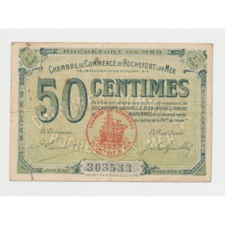 Dept17 - 50 Centimes Rochefort sur mer - 1920 - TB+