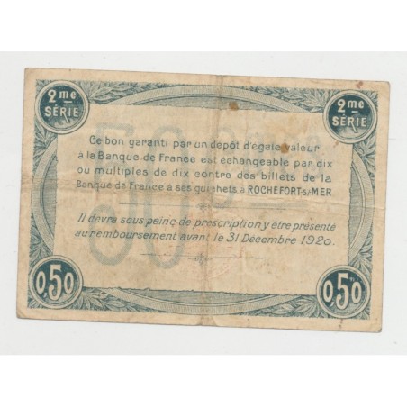 Dept17 - 50 Centimes Rochefort sur mer - 1920 - TB+