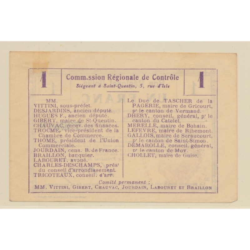 Dept59 - 1 Franc Oisy - TTB+