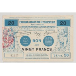 Dept59 - 20 Francs valenciennes 1916 - SUP