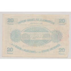 Dept59 - 20 Francs valenciennes 1916 - SUP 2