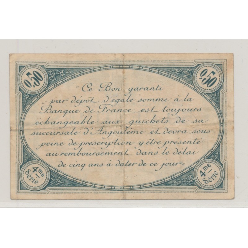 Dept 16 - 50 Centimes Angoulême - 1915 - 4e série - TB+