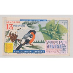 Billet Loterie nationale - Les gueules cassés - 1968