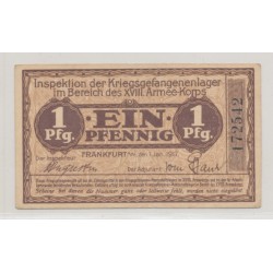 Allemagne - 1 Pfennig 1914-18 - War prison camps - TTB+