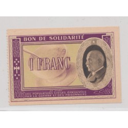 Bon de solidarité - 1 Franc Pétain - SPL