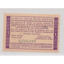 Bon de solidarité - 1 Franc Pétain - SPL 2