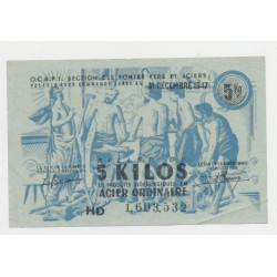 Billets 5 Kilos acier ordinaire - 1947 - TTB