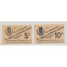 Lot 2 Billets carton - L'isle en jourdain et canton - 5 et 10 centimes - SUP