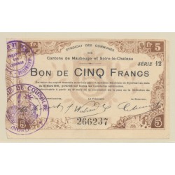 Dept59 - 5 Francs Maubeuge - 1916 - TTB+