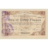 Dept59 - 5 Francs Maubeuge - 1916 - TTB+