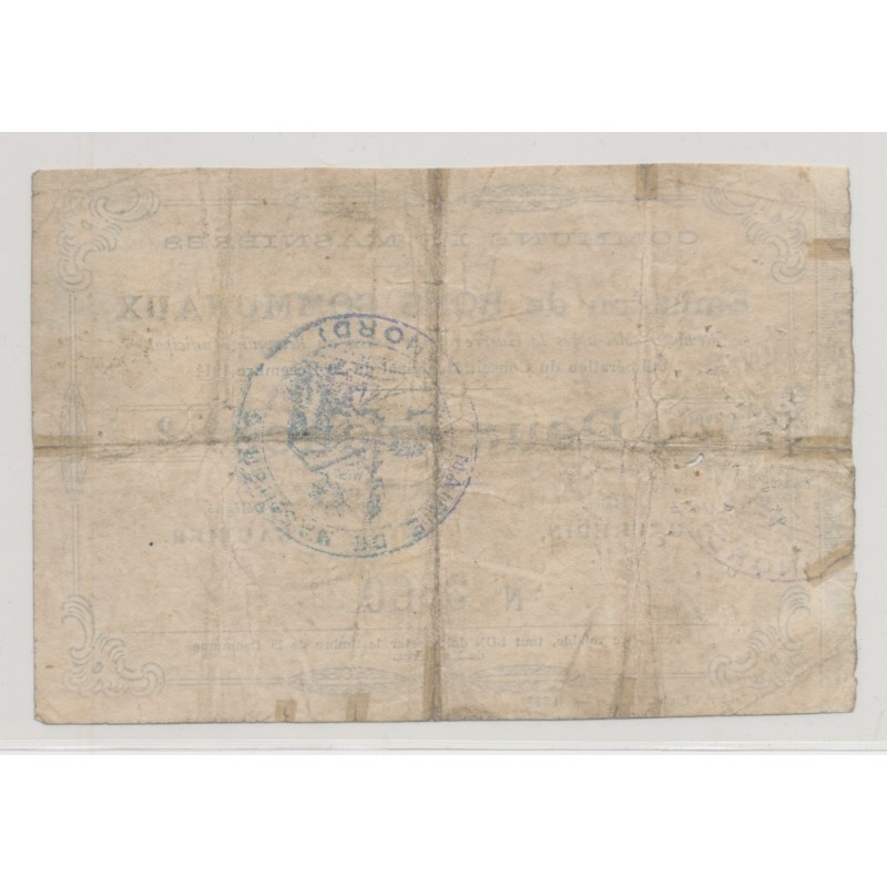 Dept59 - 2 Francs Masnières - 1914 - TB