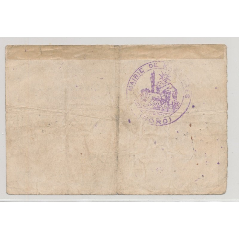 Dept59 - 2 Francs Masnières - 1915 - TB