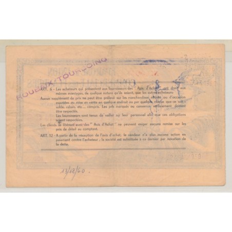 100 Francs surchargé 1 Nouveau Franc - Épargne et union commerciale des Flandres - TTB