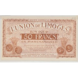 Dept87 - 50 Francs 1886 - Union de Limoges - SUP