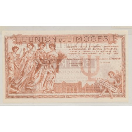 Dept87 - 50 Francs 1886 - Union de Limoges - SUP