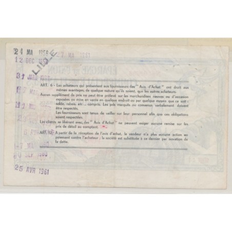 10000 Francs surchargé 100 Nouveau Franc - Épargne et union commerciale des Flandres - TTB+