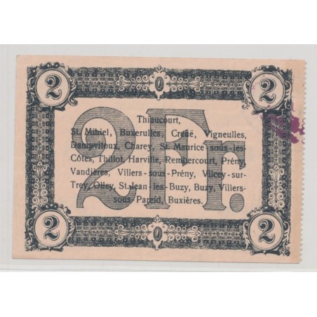 Dept54 - 2 Francs Thiaucourt 1916 - SUP+
