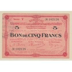 Dept55 - 5 Francs Montmedy 1916 - Sup