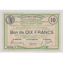 Dept54 - 10 Francs Girey 1916 - TTB