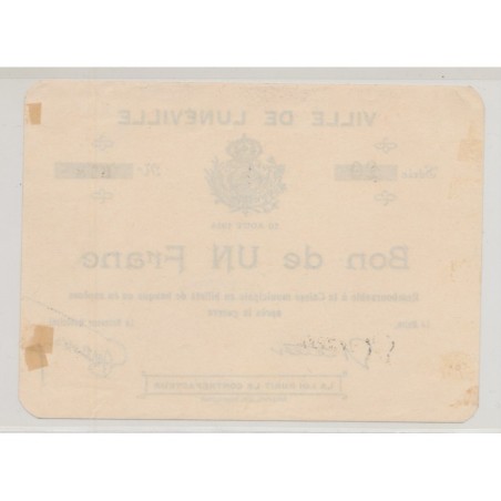 Dept54 - 1 Franc Lunéville 1914 - SUP