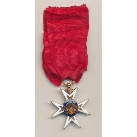 Ordre de Saint Louis chevalier - monarchie de juillet - ablation fleur de lys - ruban bouffette