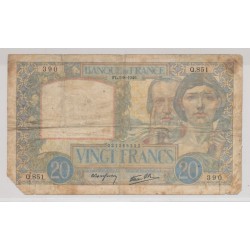 20 Francs Science et travail - 1.08.1940 - B