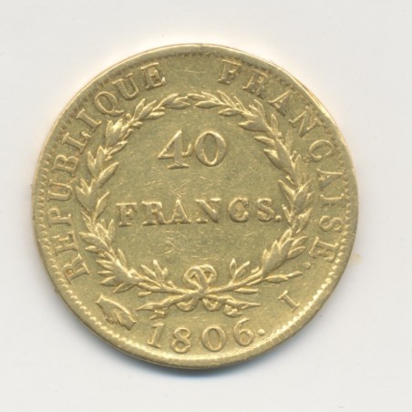 Napoléon 1er - 40 Francs Or - 1806 I Limoges - TB+