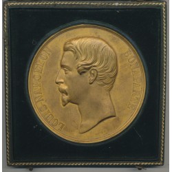 Louis napoléon Bonaparte - Président de la république - 1852 -  à Sir Anthony Perrier - bronze - 78mm - TTB+