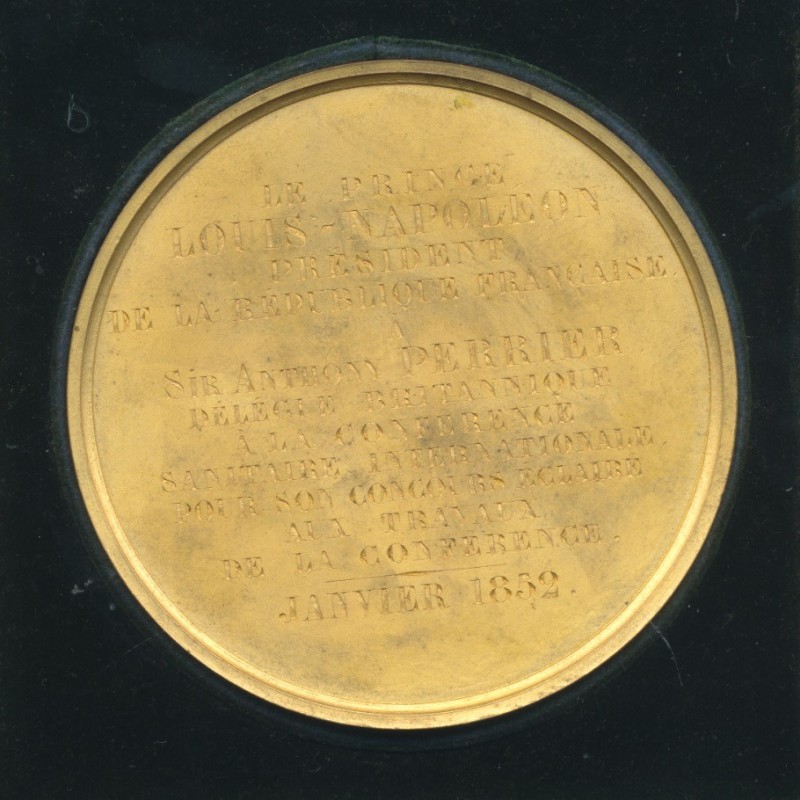 Louis napoléon Bonaparte - Président de la république - 1852 -  à Sir Anthony Perrier - bronze - 78mm - TTB+