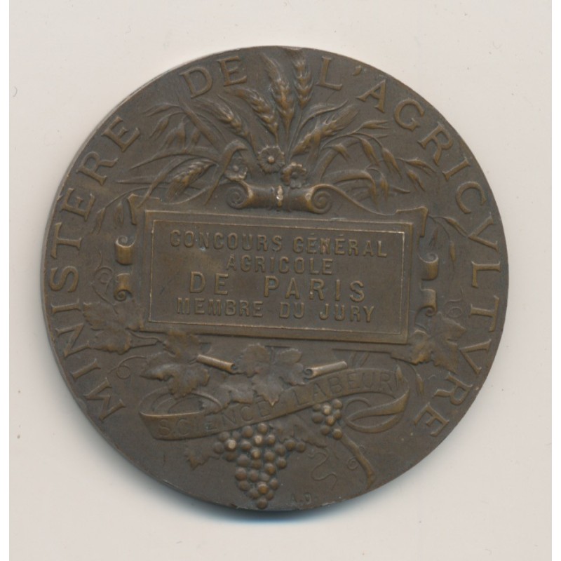 Médaille - Concours général agricole de Paris - membre du jury - bronze - 50mm - TTB