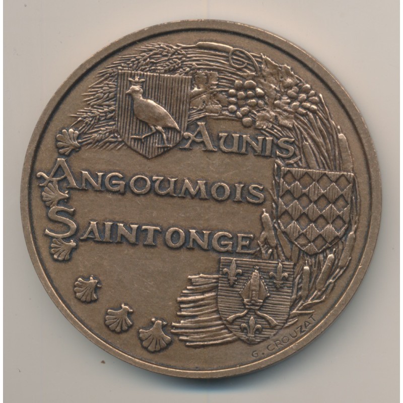 Médaille - Aunis Angoumois saintonge - G.Crouzat - bronze - 68mm - SUP