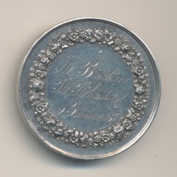 Médaille de mariage - 2 personnes et autel - argent 17,60g - gravé 1872 - 35mm - TTB+ 2