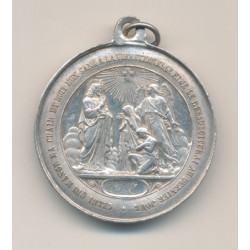 Médaille - Baptème et 1ère communion - 1861 et 1874 - argent 8,60g - TTB+