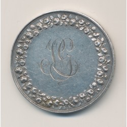 Médaille de mariage - 2 personnes - gravé revers et tranche 1835 - argent 21,60g - 36mm - TTB 2