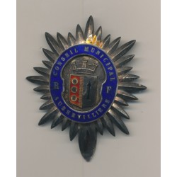 Insigne - Conseil municipal Aubervilliers - gravé au revers - avec poinçon