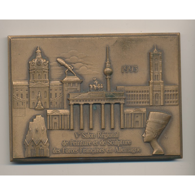Plaquette - 5é Salon régional 1993 de peinture et de sculpture des forces Françaises en Allemagne - bronze - TTB+
