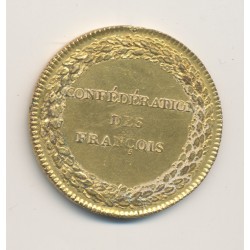 Médaille - Constitution assemblée nationale - confédération des François 1790 - cuivre doré - 35mm 2