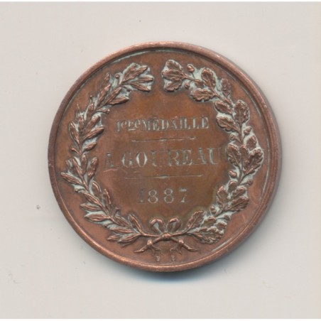 Médaille - École normale de piano - gravé 1887 - bronze 28mm - TTB