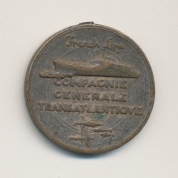 Médaillon - Paquebot Flandre avec boite - Compagnie générale transatlantique - 28mm 2